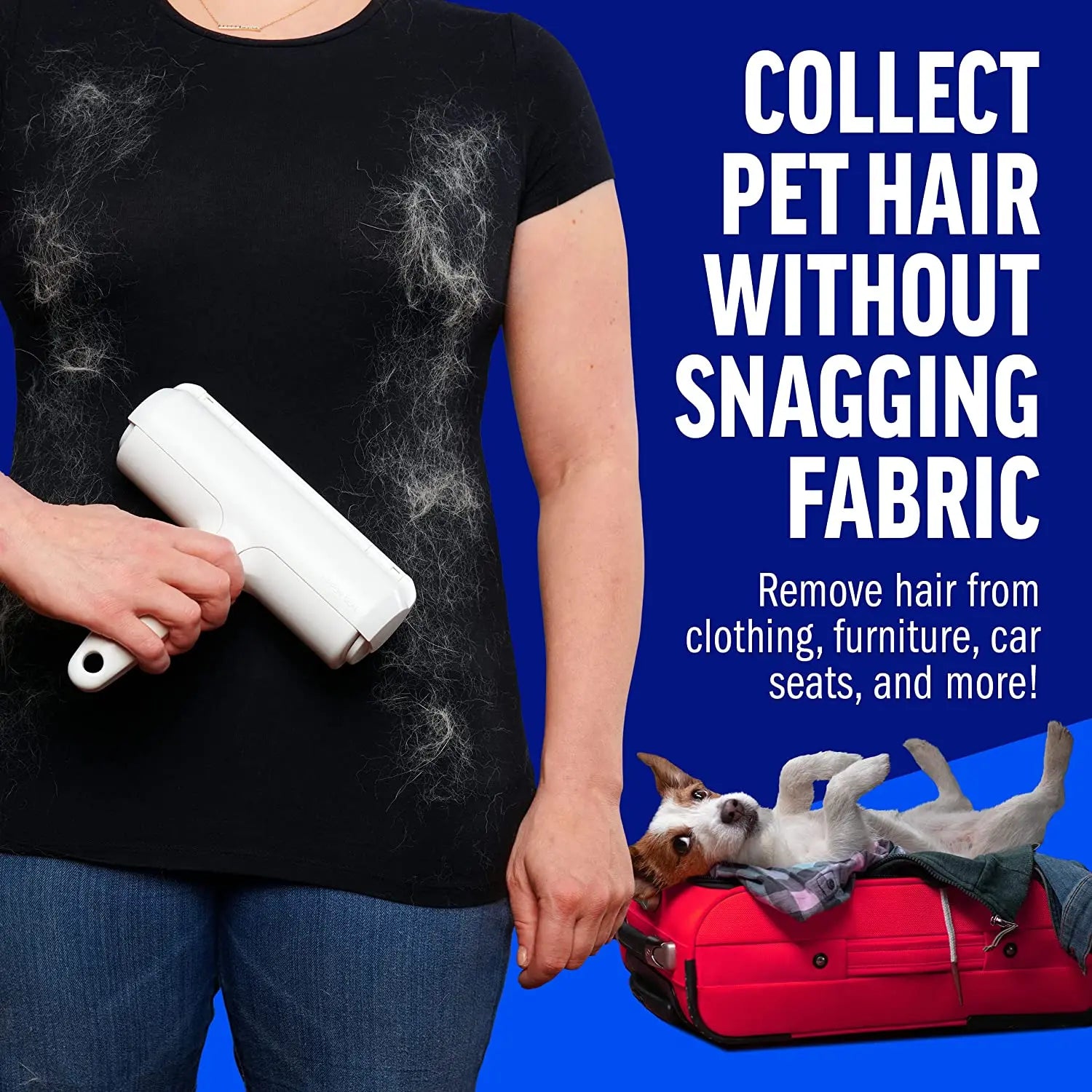 PAWLUMIO Pet Hair Remover — Self-Cleaning Lint Roller