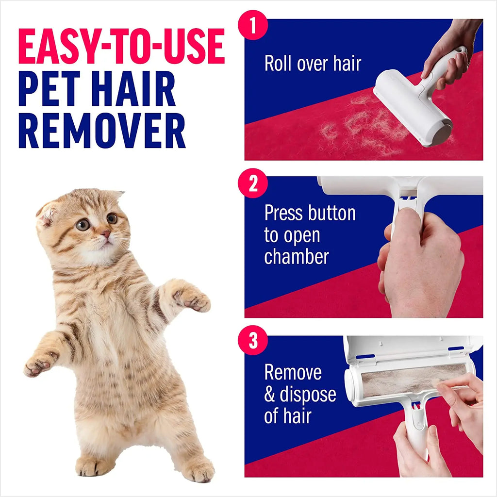 PAWLUMIO Pet Hair Remover — Self-Cleaning Lint Roller